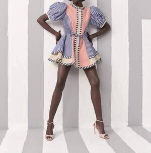 NEW CELIA B kaen stripe dress in multi